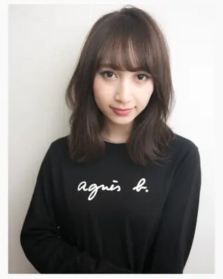 セミロング カラー パーマ 米村（北岡）慶子 お店変わりました！のヘアスタイル