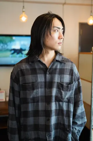 ロング メンズ 千葉 慎也のヘアスタイル