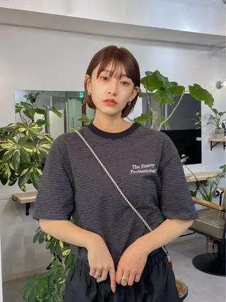 ショート カラー レイヤーパーマ＊ 顔まわり似合わせのヘアスタイル