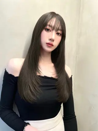 ロング カラー 美髪矯正 ブリーチな しダブル🍒❤ゆうきのヘアスタイル