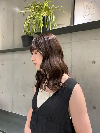 セミロング カラー ヘアアレンジ ボブ艶モテカラー🫧 カリンのヘアスタイル