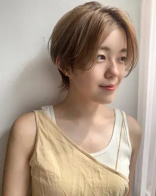 ショート カラー パーマ ヘアアレンジ メンズ キッズ ネイル マツエク・マツパ SALOWIN梅田茶屋町店所属・ウルフレイヤーカット /チヒロのヘアスタイル