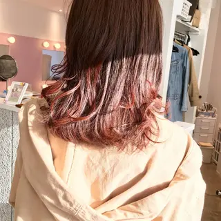 セミロング カラー ボブ/暖色/デザイン KOYUKI⛄️のヘアスタイル