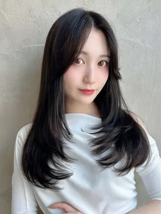 ロング カラー パーマ 新宿✨顔周りカット 韓国ヘア/坂本亜裟海のヘアスタイル