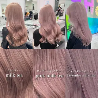 ロング カラー 🩷モテ髪＆透明感 🩷ミルクティー🩷のヘアスタイル