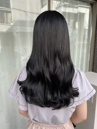 セミロング カラー グレージュ/透明感/ 韓国ヘア/RISAのヘアスタイル