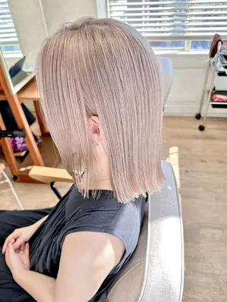 ミディアム neuf所属・ケアブリーチ 髪質改善/池袋のヘアスタイル