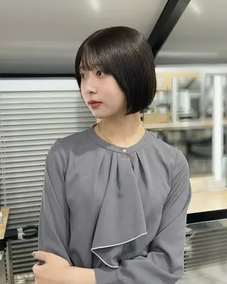 ショート モテヘア/グレージュ /ボブ/前原汐🎐のヘアスタイル