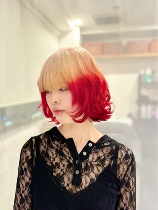 ミディアム カラー GaKu/ハイトーン /ブリーチ/レイヤーのヘアスタイル