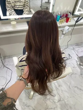 セミロング カラー ParveMix 楠本結菜のヘアスタイル