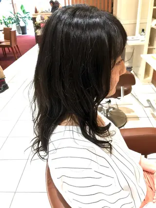 ロング パーマ ヘアアレンジ テラモト カズヨシのヘアスタイル