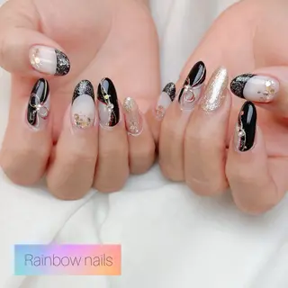 ネイル Rainbow nailsくろちゃんのネイルデザイン