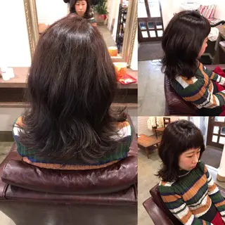 ミディアム カラー レイヤーカット匠 イソザキノリユキのヘアスタイル