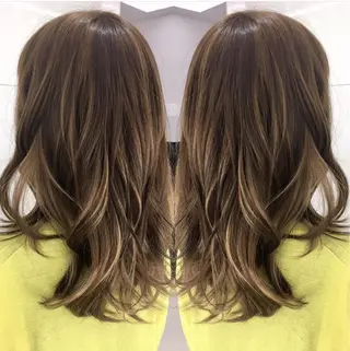 セミロング カラー 苅北 泰輔のヘアスタイル