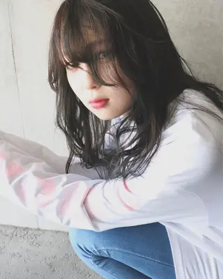 セミロング カラー ヘアアレンジ GiseL天神カラー 髪質改善/ブリーチのヘアスタイル