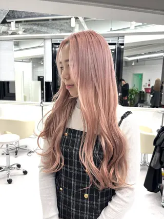ロング カラー パーマ&ブリーチ /飯牟田/GEAR.のヘアスタイル