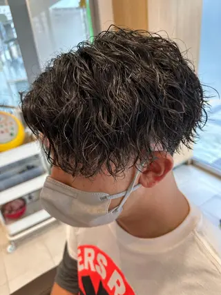 ミディアム パーマ メンズ 💈メンズ特化 美容師サキ💈のヘアスタイル