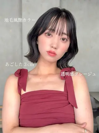 ショート カラー 莉乃/縮毛矯正/髪質 改善/艶カラーのヘアスタイル