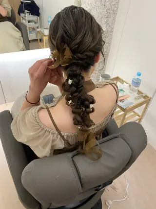 ロング カラー ヘアアレンジ NIKO/名古屋/ 伏見/花屋併設のヘアスタイル