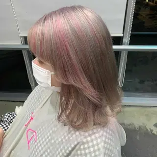 セミロング カラー 💗💗韓国レイヤー yu-ki💗💗のヘアスタイル