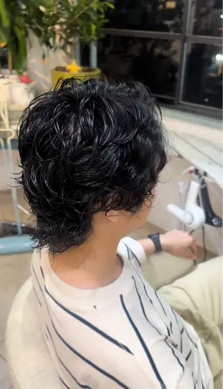 ショート パーマ メンズ スパイキー/ ピンパーマ/緑川雄也のヘアスタイル