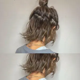 ミディアム 岸 保奈美のヘアスタイル