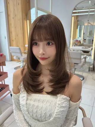 セミロング 顔周り/透明感カラー /韓国ヘア/TAKUのヘアスタイル