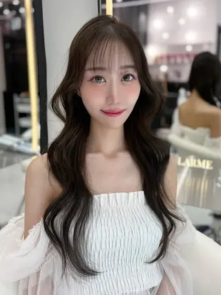 ロング カラー 新宿/韓国ヘア 中明度カラー/かやのヘアスタイル