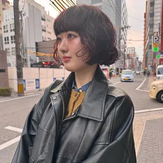 ショート カラー パーマ Lilu しずくのヘアスタイル