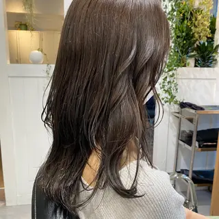 セミロング カラー パーマ ヘアアレンジ ツヤ髪 ／髪質改善 松岡将太郎のヘアスタイル