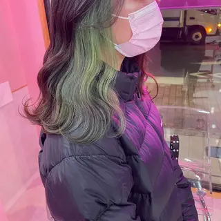 セミロング カラー パーマ ヘアアレンジ メンズ キッズ ネイル マツエク・マツパ アイブロウ ハイトーン/ピンク 💗モモ໒꒱のヘアスタイル