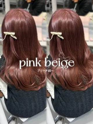 ロング カラー 🩰ピンクベージュ 💞midori💞のヘアスタイル
