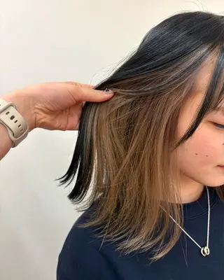 ミディアム カラー macheriebyhase所属・藤井 心音のヘアスタイル