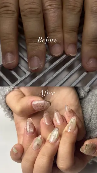 ネイル sea nail所属・nailist 手描き🌼ニュアンスのネイルデザイン
