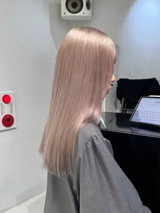 セミロング カラー ヘアアレンジ 艶ハイトーン/ヘア アレンジAYAKAのヘアスタイル