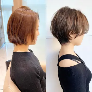 ショート ショート/ボブ/ 白髪ぼかし/しんやのヘアスタイル