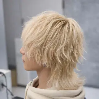ミディアム カラー メンズ ʜᴀʀᴜᴋᴀ♱メンズ ウルフ/ブリーチのヘアスタイル