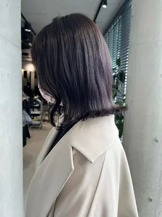 ミディアム カラー 透明感/オリーブ/ グレージュ/YUKAのヘアスタイル