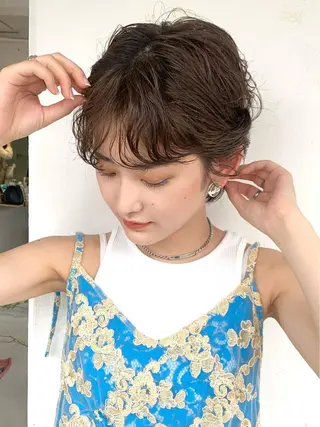 ショート パーマ 🌿似合わせブリーチ 松本朋幸🌿のヘアスタイル