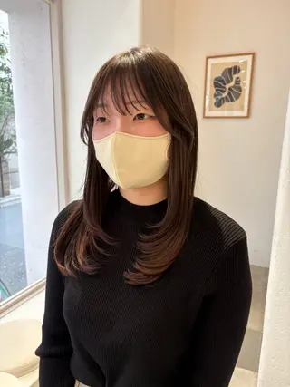 ミディアム n a n a / 京都美容室のヘアスタイル