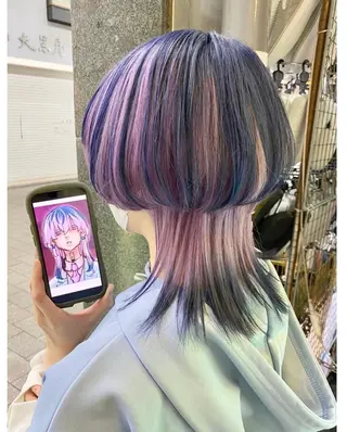 ショート カラー GARU-ガル-所属・TSUNO🦖 派手髪/オタク美容師のヘアスタイル