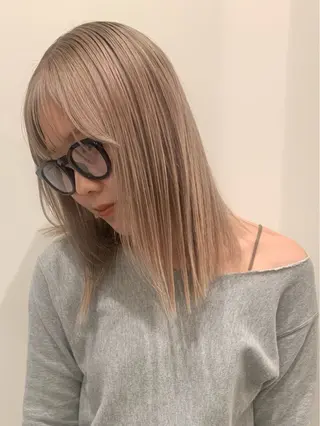 ロング カラー 落合希 Olivebeigeのヘアスタイル