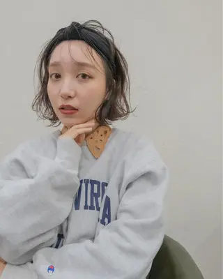 ミディアム パーマ ヘアアレンジ gite カワムラナオキのヘアスタイル