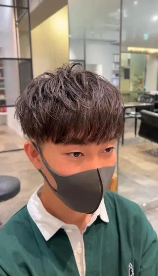 ショート カラー メンズ メンズパーマ/透明感 カラー/影山乃愛のヘアスタイル