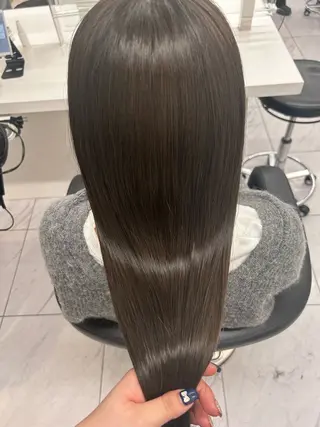 ロング カラー パーマ ヘアアレンジ メンズ キッズ ブリーチなしカラー/ ブラウン/レイヤーのヘアスタイル