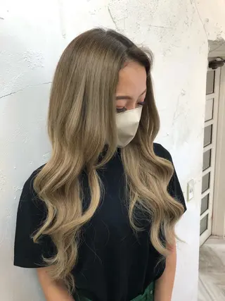 ロング カラー ヘアアレンジ 下妻 カラーエクステ難波のヘアスタイル