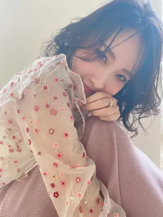 ミディアム 大嶋 伸吾のヘアスタイル