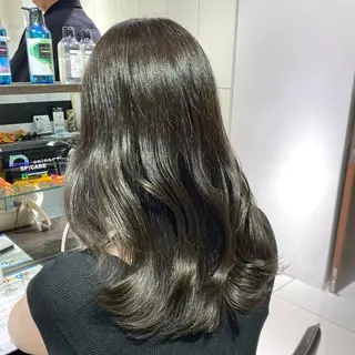 セミロング カラー ヘアアレンジ ブリーチなしカラー /新百合ヶ丘/安形翔のヘアスタイル