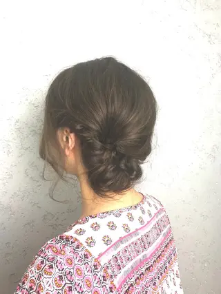 セミロング カラー パーマ ヘアアレンジ 韓国ヘア✨グレージュ カラーasamiのヘアスタイル