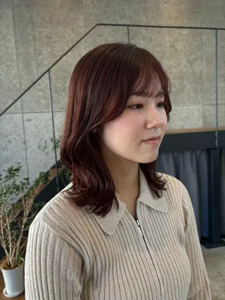 ミディアム カラー パーマ ヘアアレンジ 押切 響　のヘアスタイル